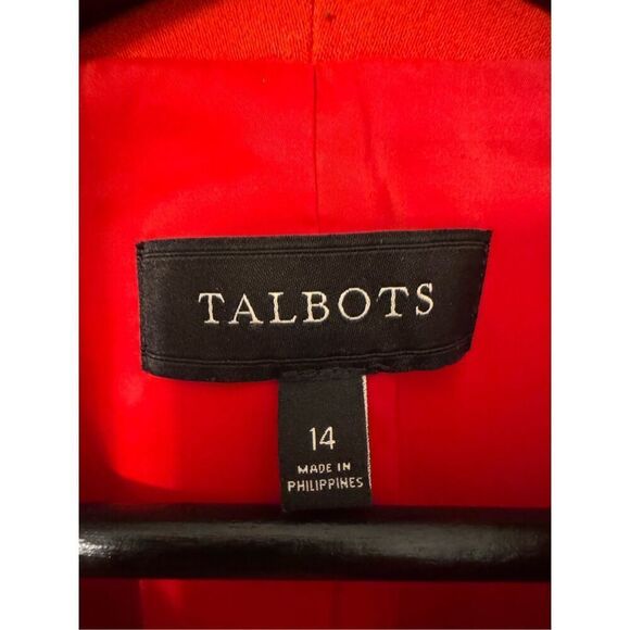 Talbots Open Front Draped Lapel Red Blazer Jacket Size 14 - Picture 5 of 5